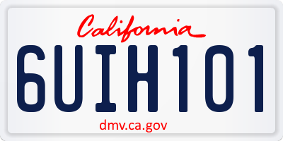 CA license plate 6UIH101