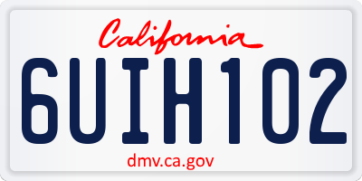 CA license plate 6UIH102