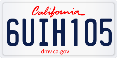 CA license plate 6UIH105
