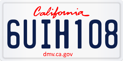 CA license plate 6UIH108