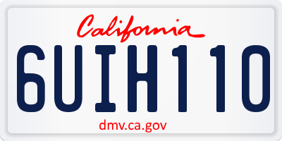 CA license plate 6UIH110