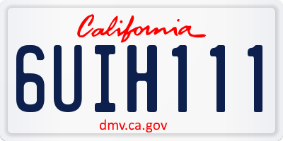 CA license plate 6UIH111
