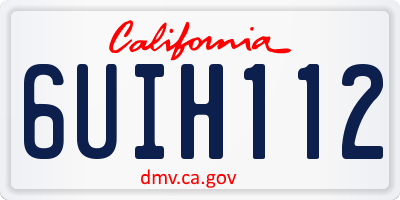 CA license plate 6UIH112