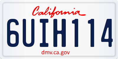 CA license plate 6UIH114