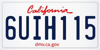 CA license plate 6UIH115