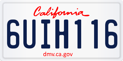 CA license plate 6UIH116