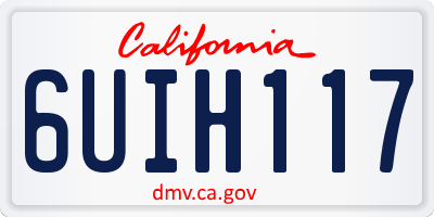 CA license plate 6UIH117