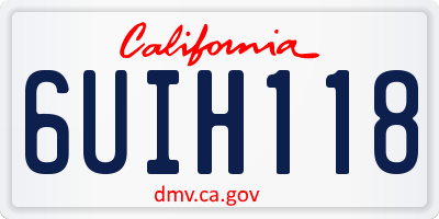 CA license plate 6UIH118