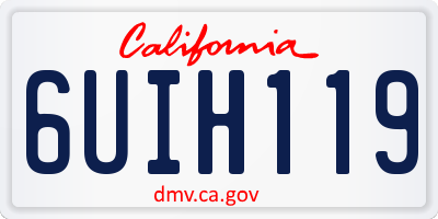 CA license plate 6UIH119