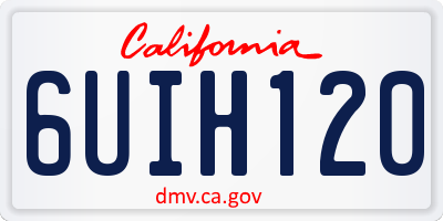 CA license plate 6UIH120