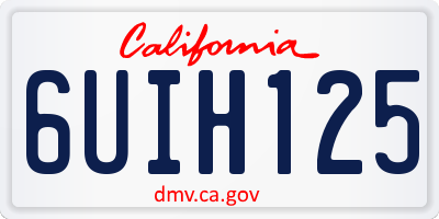 CA license plate 6UIH125