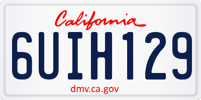 CA license plate 6UIH129
