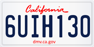 CA license plate 6UIH130