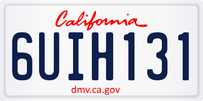 CA license plate 6UIH131