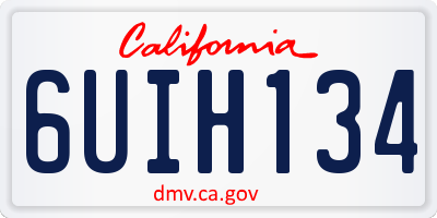 CA license plate 6UIH134