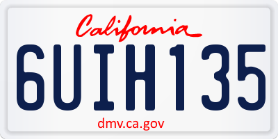 CA license plate 6UIH135