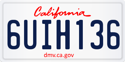 CA license plate 6UIH136