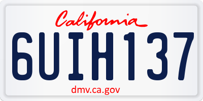 CA license plate 6UIH137