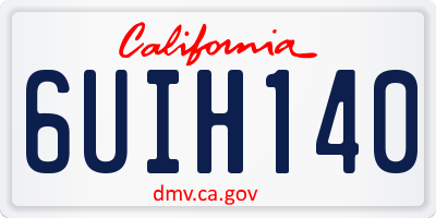 CA license plate 6UIH140