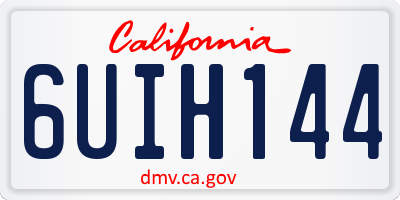CA license plate 6UIH144