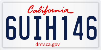 CA license plate 6UIH146