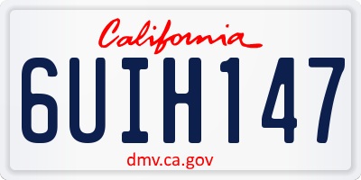 CA license plate 6UIH147