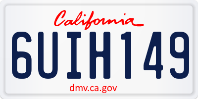 CA license plate 6UIH149