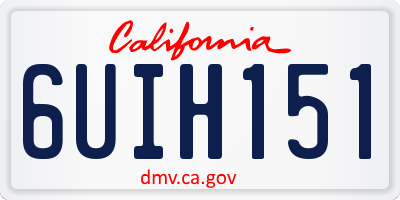 CA license plate 6UIH151
