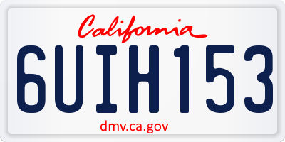 CA license plate 6UIH153
