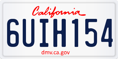 CA license plate 6UIH154