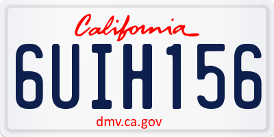 CA license plate 6UIH156