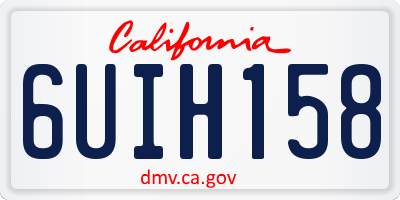 CA license plate 6UIH158
