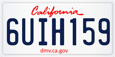CA license plate 6UIH159