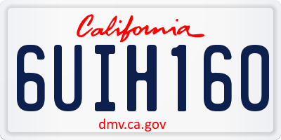 CA license plate 6UIH160