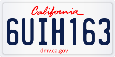 CA license plate 6UIH163