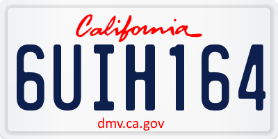 CA license plate 6UIH164