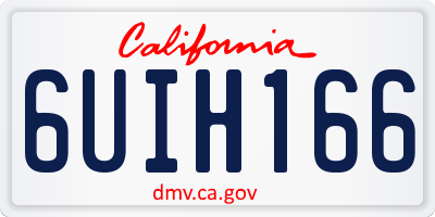 CA license plate 6UIH166