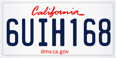 CA license plate 6UIH168