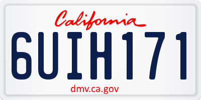 CA license plate 6UIH171