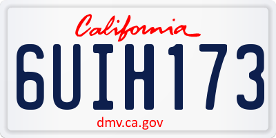 CA license plate 6UIH173