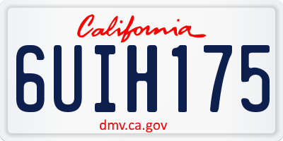 CA license plate 6UIH175