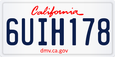 CA license plate 6UIH178