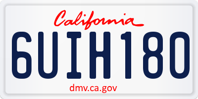 CA license plate 6UIH180