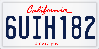 CA license plate 6UIH182