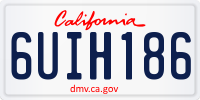 CA license plate 6UIH186