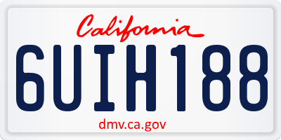 CA license plate 6UIH188