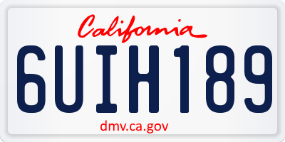CA license plate 6UIH189