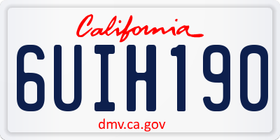 CA license plate 6UIH190