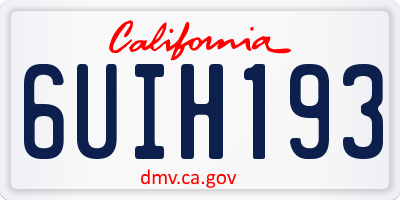 CA license plate 6UIH193