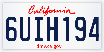 CA license plate 6UIH194